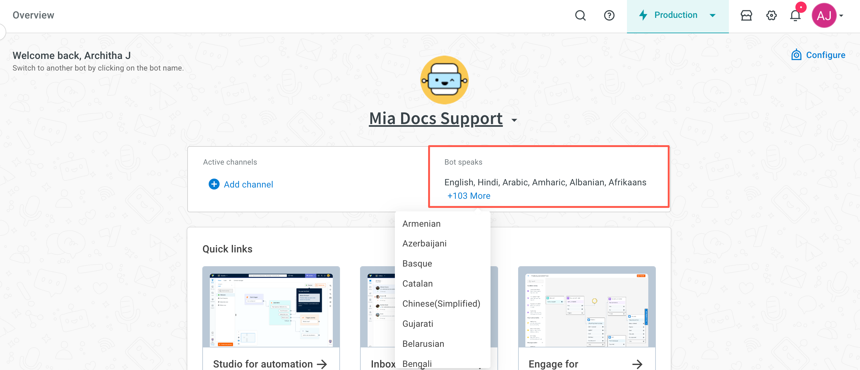 Multilingual Support