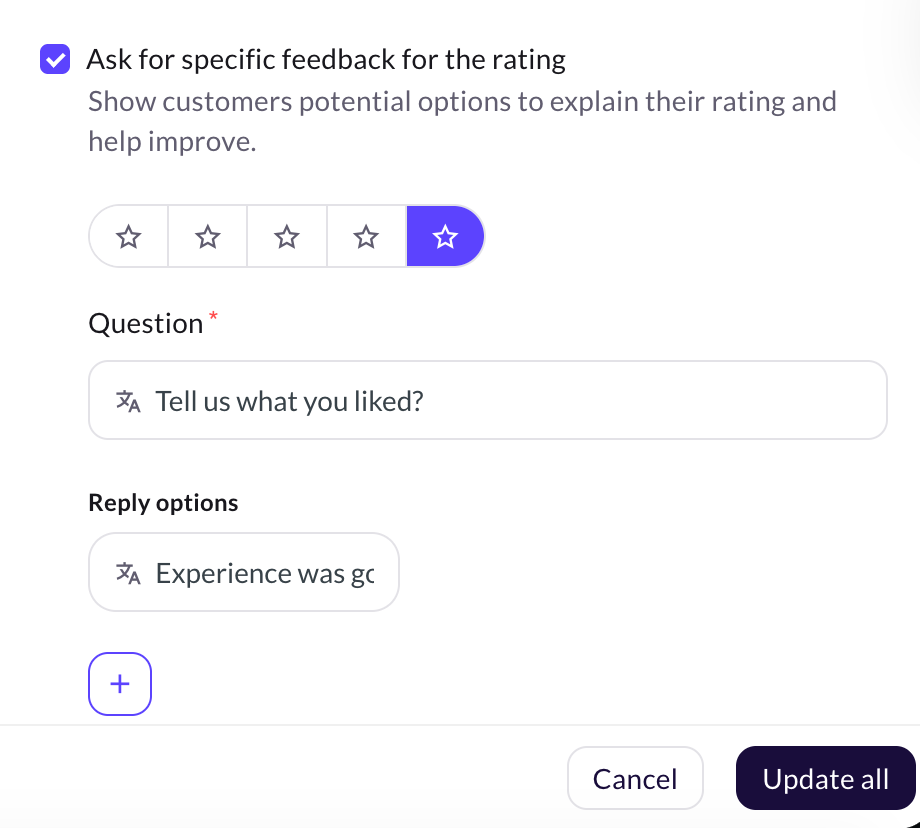 star rating UI